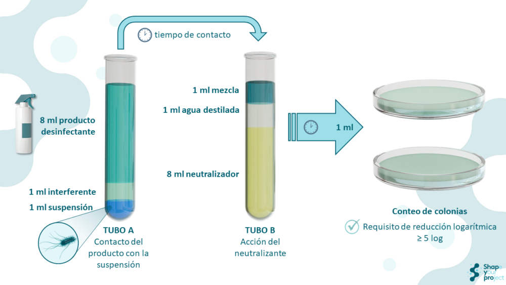 Ensayo EN 1656 para evaluar la actividad bactericida de desinfectantes veterinarios